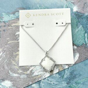 Kendra Scott Kacey Silver White Pearl Long Necklace